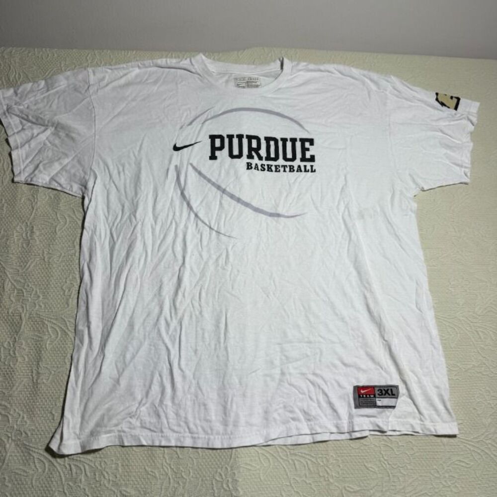Nike Team Purdue Boilermakers Basketball Big Logo Graphic T-Shirt Size 3XL